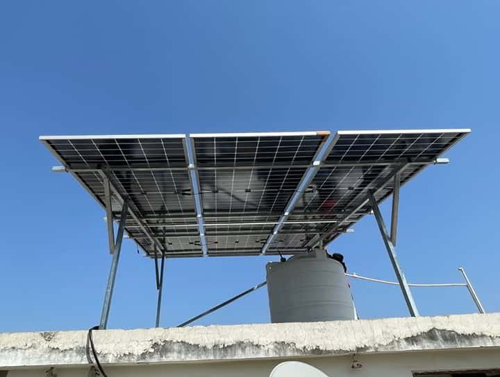 microsistema instalado en una terraza